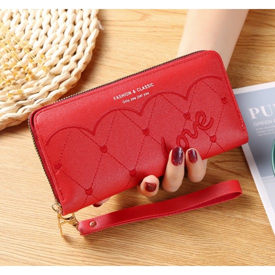 Love Printed Ladies Wallet - Red image