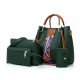 New Woman Green Color 4 Piece Shoulder Bag image