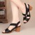Women Cross Straps Fish Mouth Thick Heeled Sandals - Black
