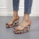 New Transparent Summer One-Line High Heeled Sandals-Cream image