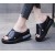 Open Toed Foreign Style Large Size Slope Heel Sandals-Black
