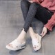 Open Toed Foreign Style Large Size Slope Heel Sandals-White image