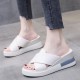 Open Toed Foreign Style Large Size Slope Heel Sandals-White image