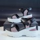 Platform Sponge Wedge Strappy Velcro Closure Sports Sandals in various colors