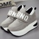 Women Elegant Casual Sport Wedge Shoes - Grey image