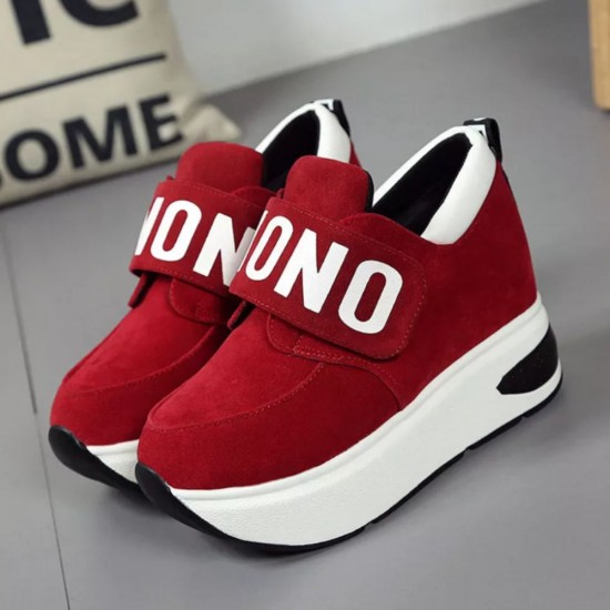 Women Elegant Casual Sport Wedge Shoes - Red image