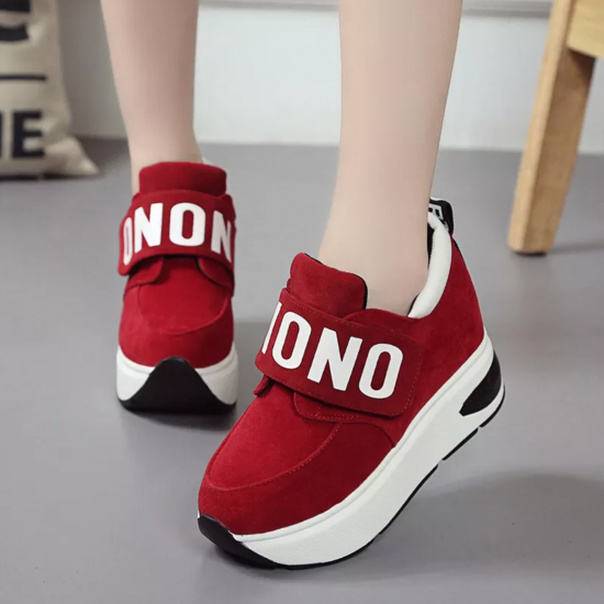 Women Elegant Casual Sport Wedge Shoes - Red image