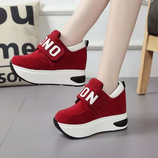 Women Elegant Casual Sport Wedge Shoes - Red image