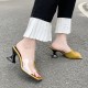 New European Retro Stitching Transparent Sandals - Gold image