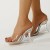  New Transparent Crystal Heel High Sandals - White