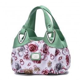 2023 New European Fashion Floral Printed Bag-Green