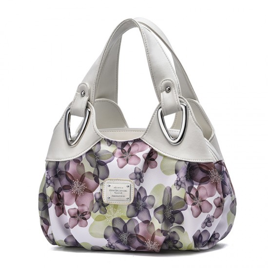 2023 New European Fashion Floral Printed Bag-Cream image