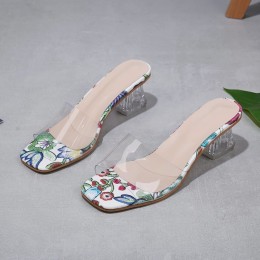Latest Outerwear High Heel Transparent Sandal-Blue