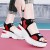 Platform Sponge Wedge Strappy Velcro Closure Sports Sandals - Red