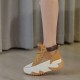 Stylish women's yellow and white high top platform sneakers with chunky sole and lace-up design