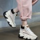 Women's Fashion High Top Platform Sneakers – Casual Chunky Ankle Boots- White image