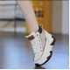 Women's Fashion High Top Platform Sneakers – Casual Chunky Ankle Boots- White image