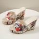 Vibrant Floral Embellished Wedge Sandals - Colorful and Comfortable Summer Footwear