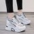 Breathable Mesh Sneakers - Almond Toe Thick Sole Lace Closure - Grey
