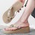 Colorful Woven Platform Flip Flops Slipper - Brown