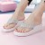 White Elegant Women's Rhinestone Wedge Flip Flops