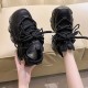 Chunky Black Sneakers with Thick Laces image