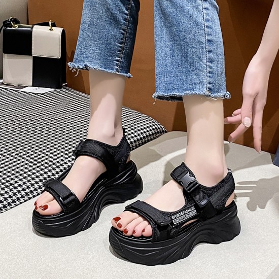 Women's black summer casual sports sandals available in Pakistan