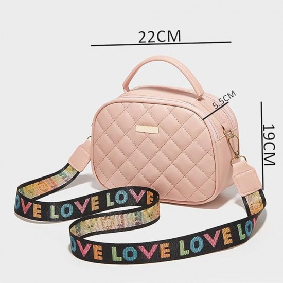 Women's Crossbody Bag With Letter Strap Multi Pockets Purse image