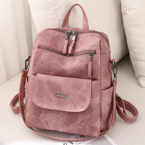 Women Shoulder Backpack Leather Purse Bag For Women Work Travel image