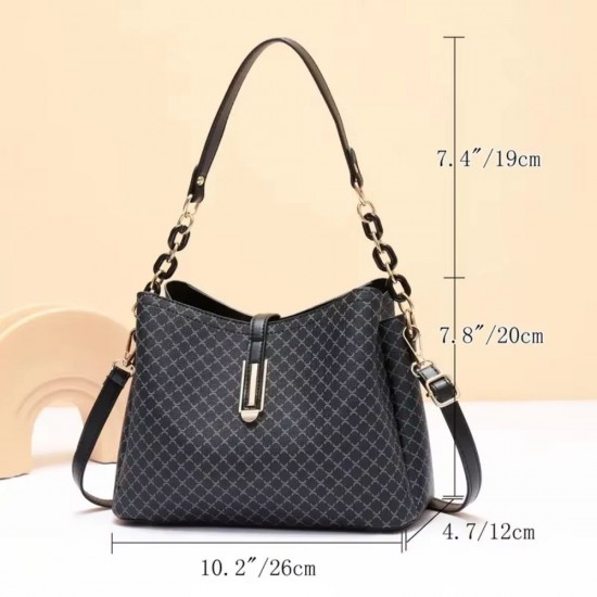 New Large Capacity Shoulder Bag Female Retro Pattern Simplified Crossbody Bag image