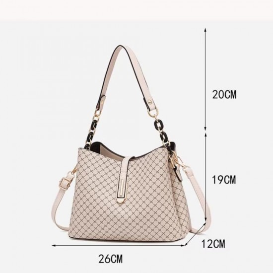 New Large Capacity Shoulder Bag Female Retro Pattern Simplified Crossbody Bag image