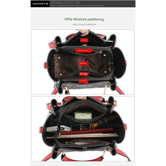 Designer Large Leather Purses Tote Messenger Shoulder Crossbody Handbags image