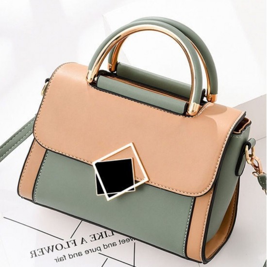 Women's Contrast Crossbody PU Leather Handbag image