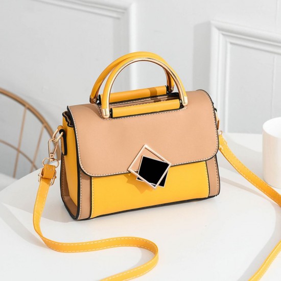 Women's Contrast Crossbody PU Leather Handbag image