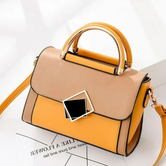 Women's Contrast Crossbody PU Leather Handbag image