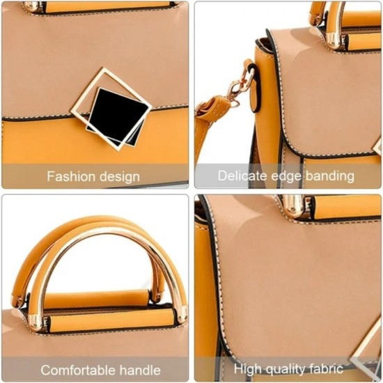 Women's Contrast Crossbody PU Leather Handbag image