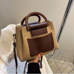 Women's Stylish Shoulder Purse Contrast Handbag Retro Mini Crossbody Bag 