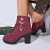 Trendy Red High Heel Ankle Boots for Women with Stylish Embellishments