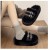 Cozy Black Fur Slippers for Women with Double Buckle Straps