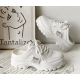 Trendy White Chunky Mule Sneakers for Women