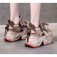 Beige and Pink Chunky Sneakers for Women – Trendy Platform Sports Shoes image