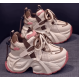 Beige and Pink Chunky Sneakers for Women – Trendy Platform Sports Shoes image