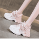 Chunky Platform Sneakers for Women – White & Pink Casual Shoes image