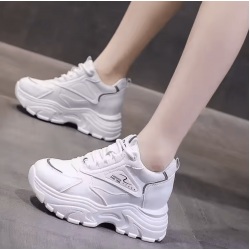 Chunky Platform Sneakers for Women – White Casual Shoes