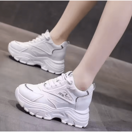 Chunky Platform Sneakers for Women – White Casual Shoes