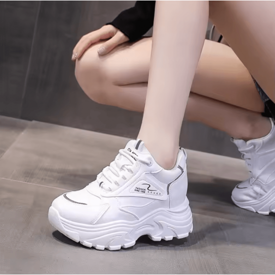 Chunky Platform Sneakers for Women – White Casual Shoes image