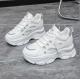 Chunky Platform Sneakers for Women – White & Silver Casual Shoes image