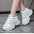Chunky Platform Sneakers for Women – White & Silver Casual Shoes