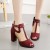 Elegant Wine-Red Mesh Heels with Celestial Charms