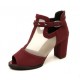 Elegant Wine-Red Mesh Heels with Celestial Charms image